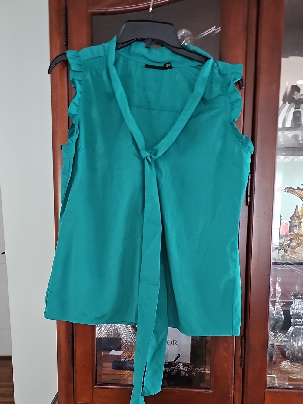 a.n.a Teal Sleeveless Tie-Neck Camisole Size Medium